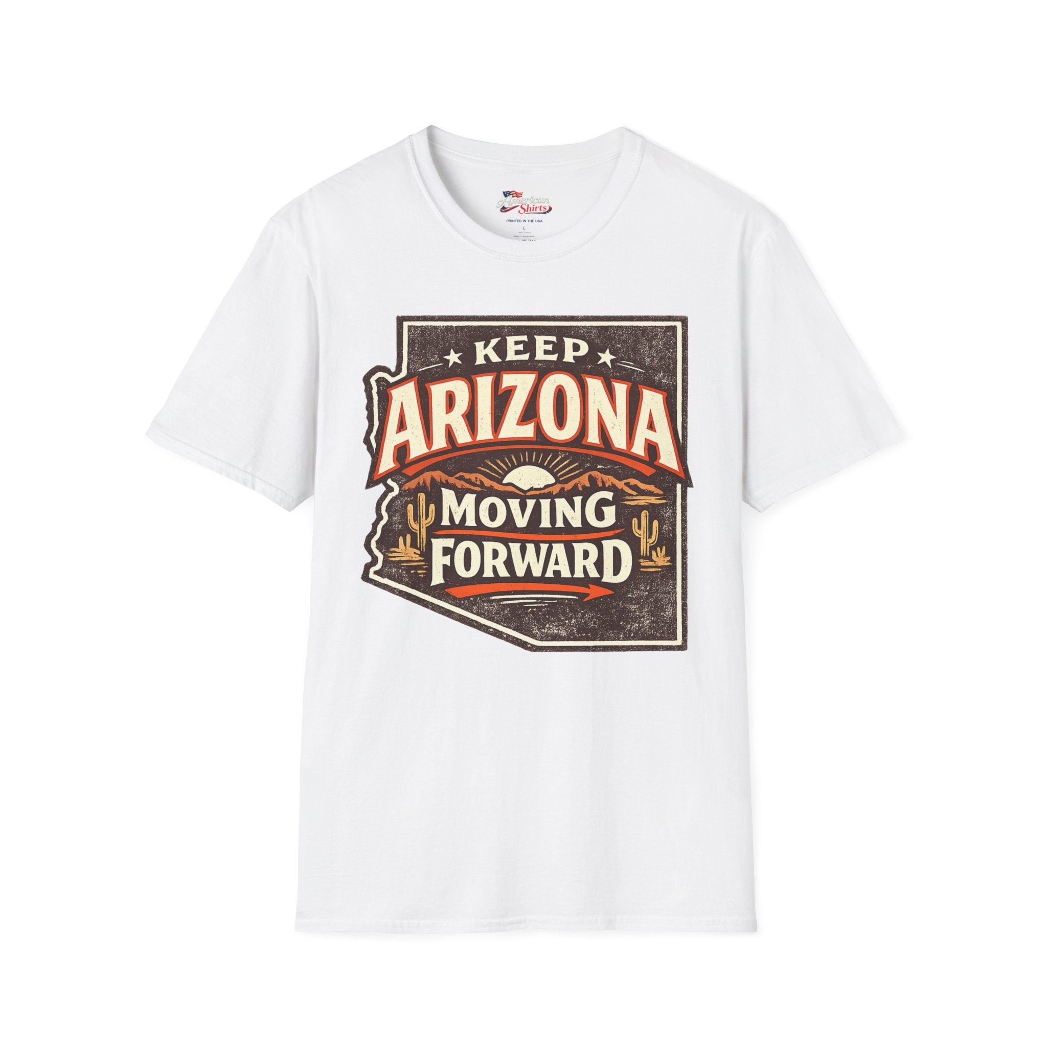 Vintage Arizona Moving Forward Unisex Softstyle T-Shirt Red 2026