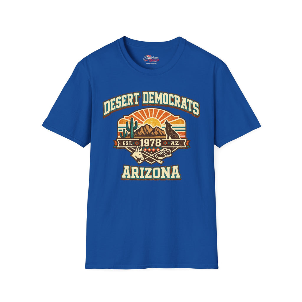 Arizona Desert Democrats Unisex Softstyle T-Shirt Blue 2026
