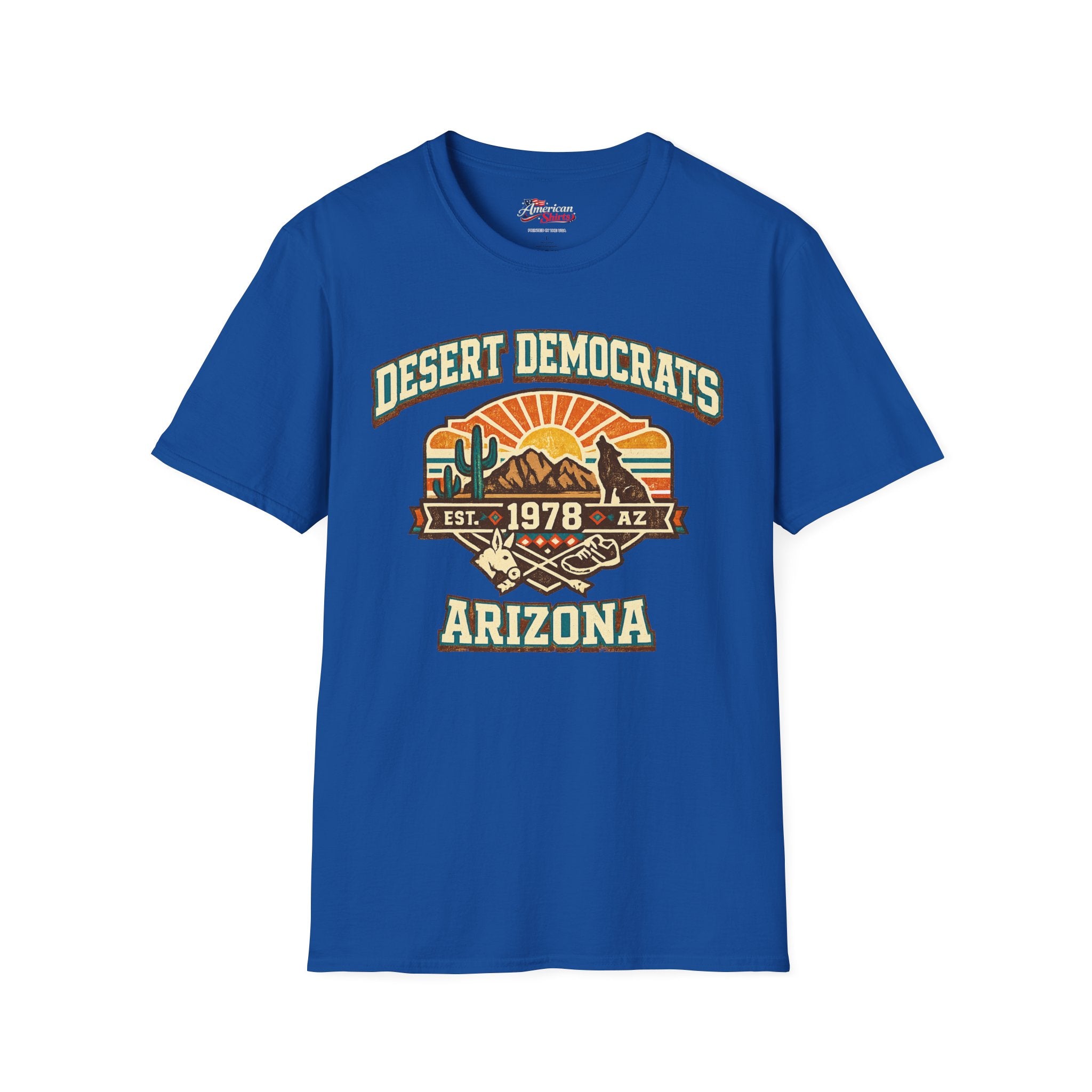 Arizona Desert Democrats Unisex Softstyle T-Shirt Blue 2026