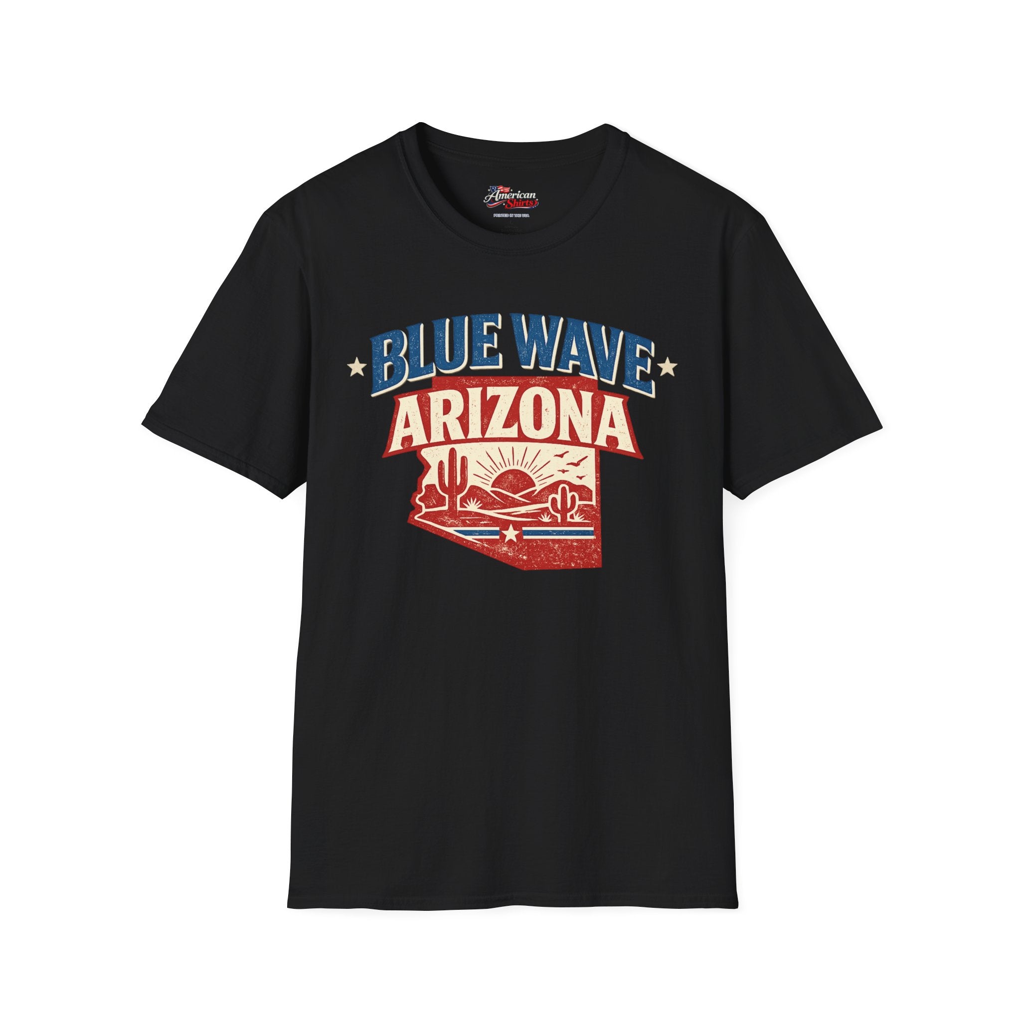 Vintage Arizona Blue Wave Unisex Softstyle T-Shirt Blue 2026