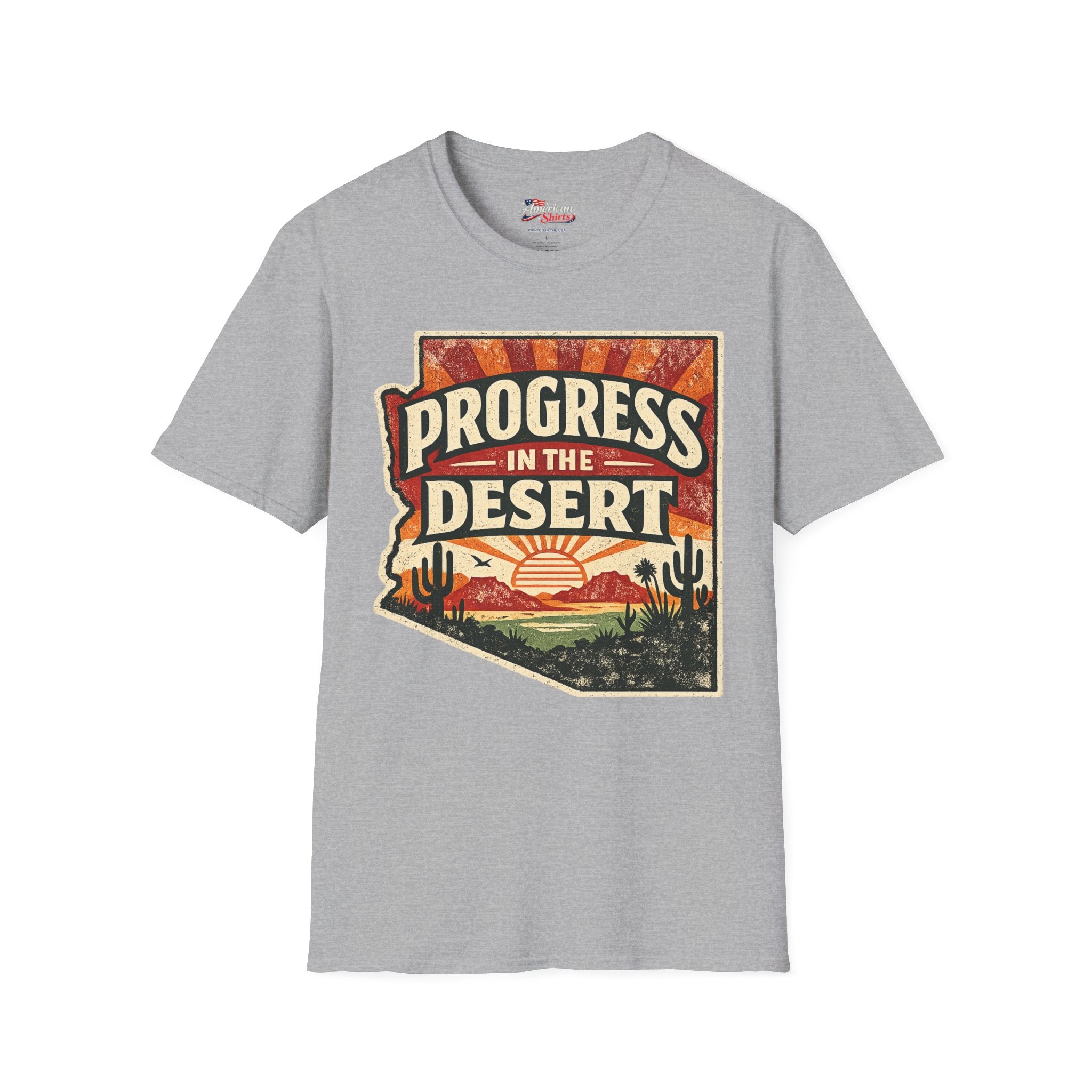 Vintage Arizona Progress in the desert Unisex Softstyle T-Shirt Red 2026