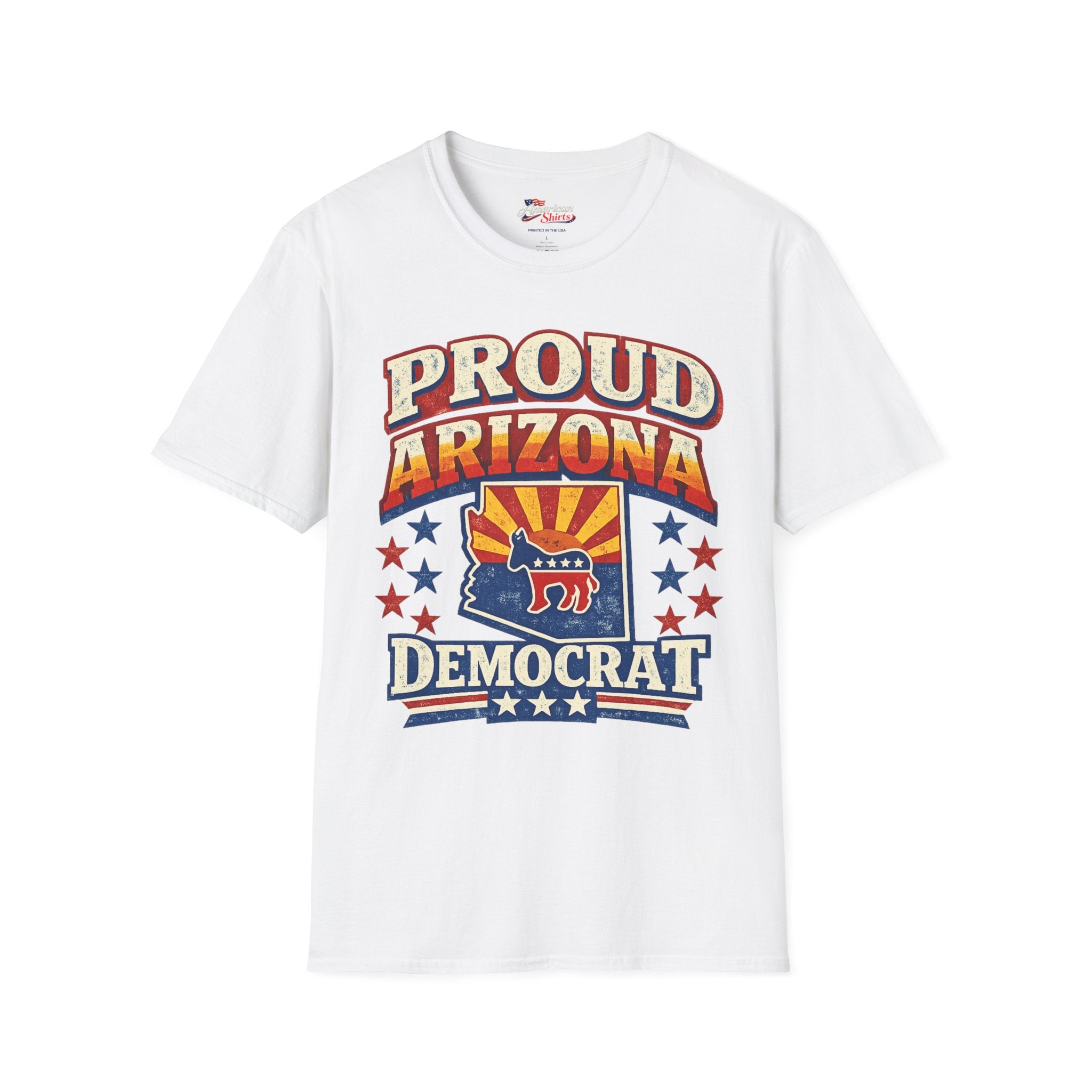 Proud Arizona Democat Unisex Softstyle T-Shirt Blue 2026