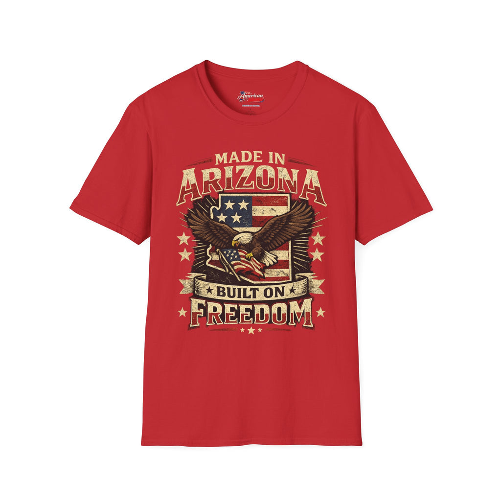 Made in Arizona Built on Freedom Unisex Softstyle T-Shirt Red 2026