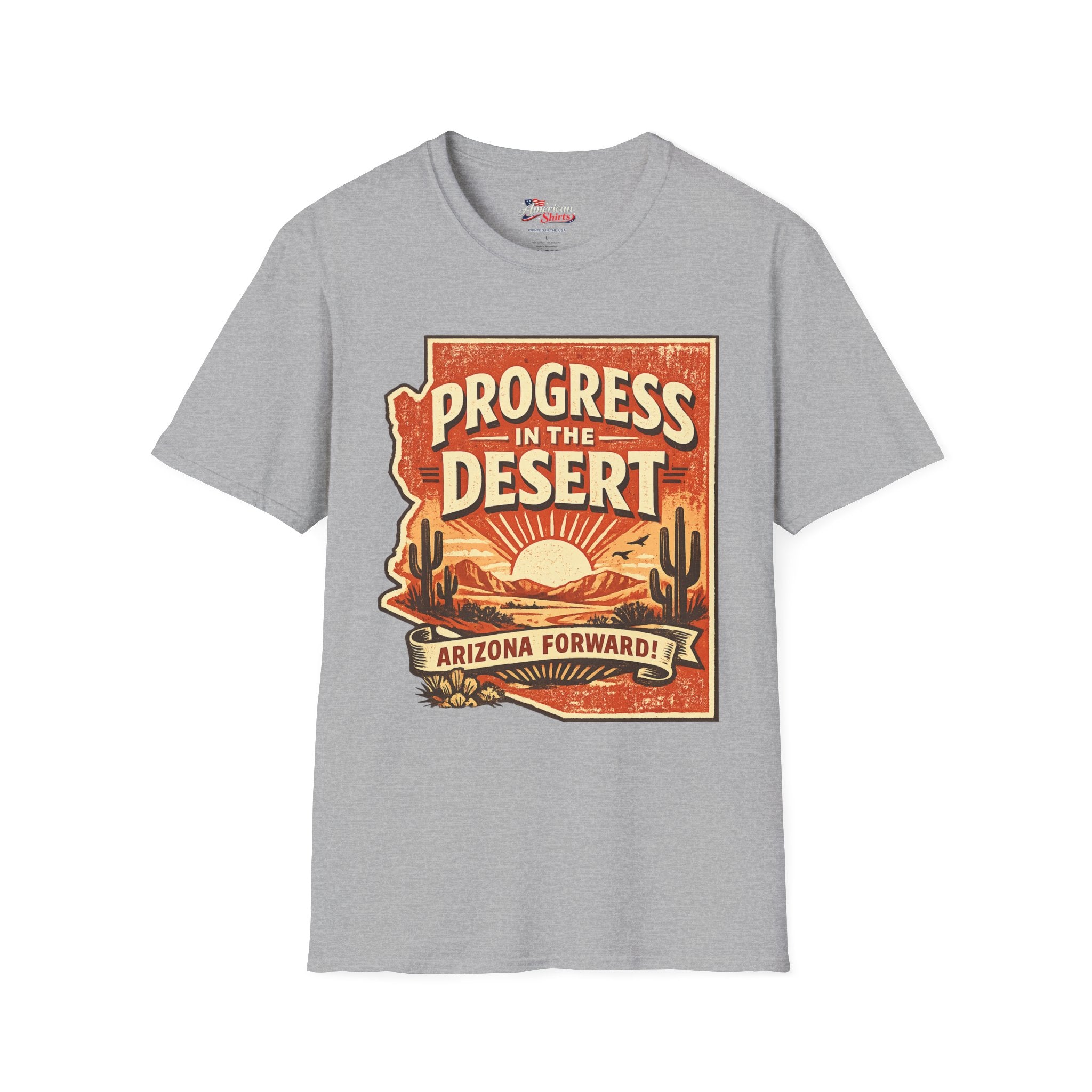 Progress in the Desert Arizona Forward Unisex Softstyle T-Shirt Blue 2026