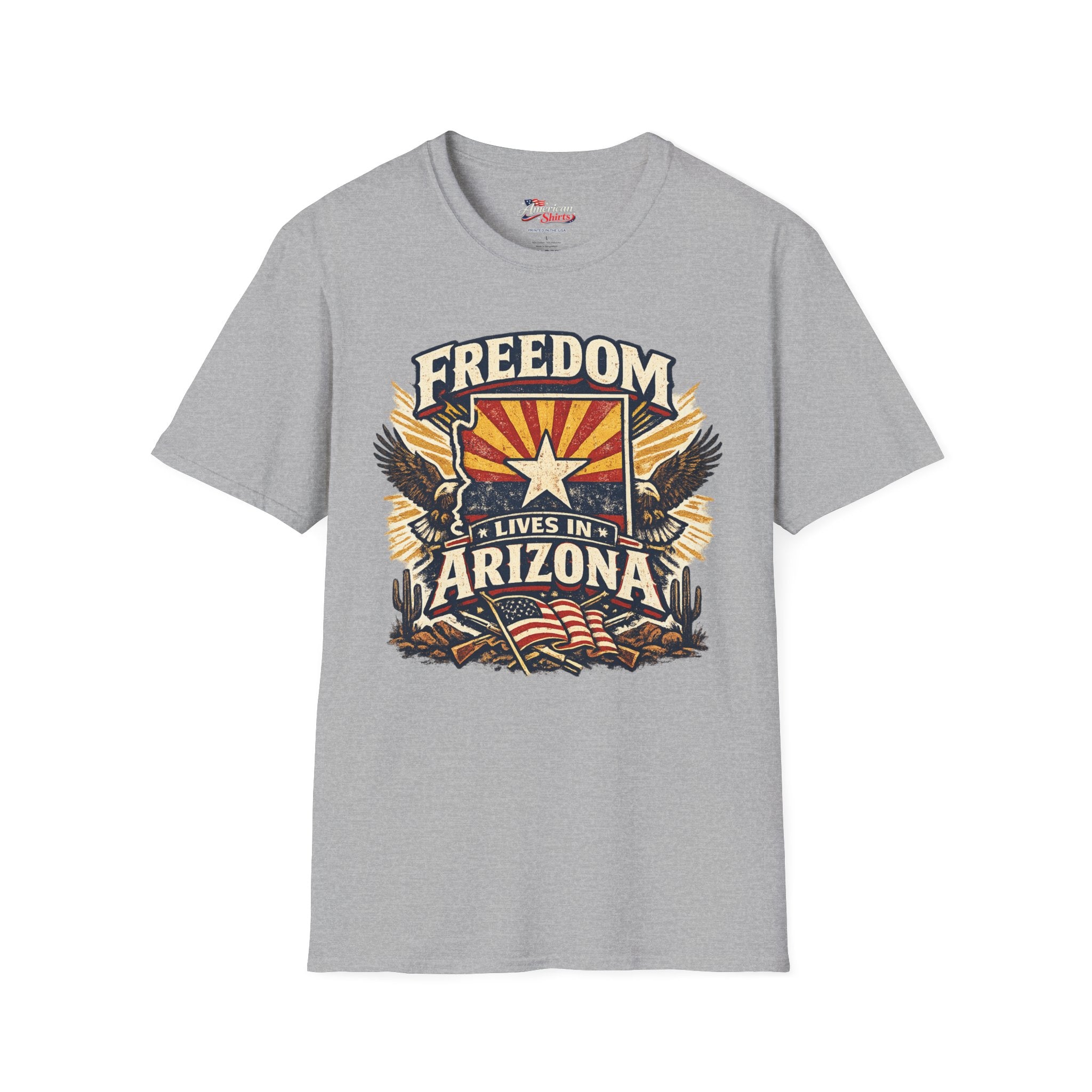 Freedom Lives in Arizona Unisex Softstyle T-Shirt Red 2026